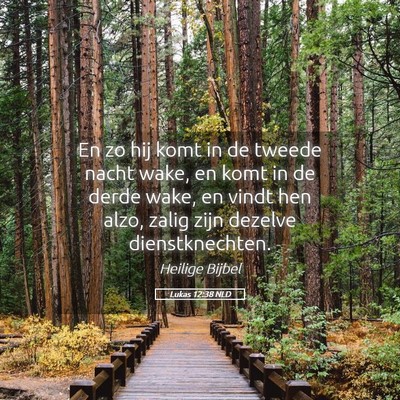Picture 05 - Lukas 12:38 NLD - En zo hij komt in de tweede nacht wake, en komt - Bible Verse Picture