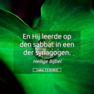 Picture 05 - Lukas 13:10 NLD - En Hij leerde op den sabbat in een der - Bible Verse Picture