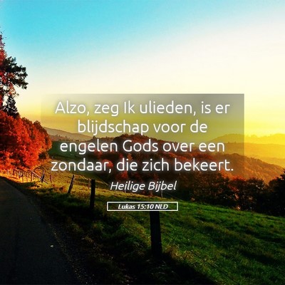 Picture 05 - Lukas 15:10 NLD - Alzo, zeg Ik ulieden, is er blijdschap voor de - Bible Verse Picture