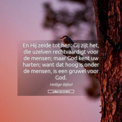 Picture 05 - Lukas 16:15 NLD - En Hij zeide tot hen: Gij zijt het, die uzelven - Bible Verse Picture