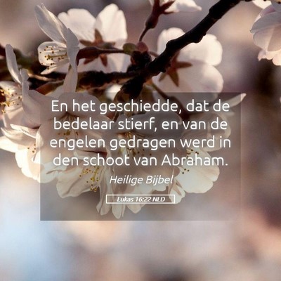 Picture 05 - Lukas 16:22 NLD - En het geschiedde, dat de bedelaar stierf, en van - Bible Verse Picture