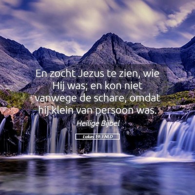 Picture 05 - Lukas 19:3 NLD - En zocht Jezus te zien, wie Hij was; en kon niet - Bible Verse Picture