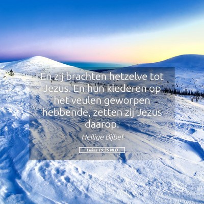 Picture 05 - Lukas 19:35 NLD - En zij brachten hetzelve tot Jezus. En hun - Bible Verse Picture
