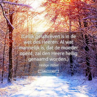 Picture 05 - Lukas 2:23 NLD - (Gelijk geschreven is in de wet des Heeren: Al - Bible Verse Picture
