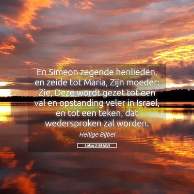 Picture 05 - Lukas 2:34 NLD - En Simeon zegende henlieden, en zeide tot Maria, - Bible Verse Picture