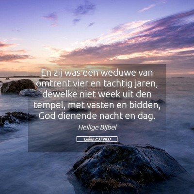 Picture 05 - Lukas 2:37 NLD - En zij was een weduwe van omtrent vier en tachtig - Bible Verse Picture