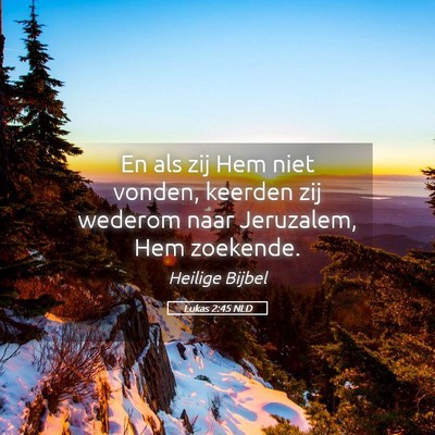 Picture 05 - Lukas 2:45 NLD - En als zij Hem niet vonden, keerden zij wederom - Bible Verse Picture