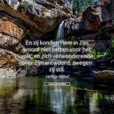 Picture 05 - Lukas 20:26 NLD - En zij konden Hem in Zijn woord niet vatten voor - Bible Verse Picture