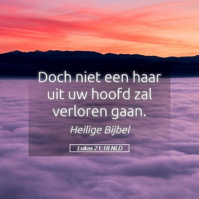 Picture 05 - Lukas 21:18 NLD - Doch niet een haar uit uw hoofd zal verloren - Bible Verse Picture