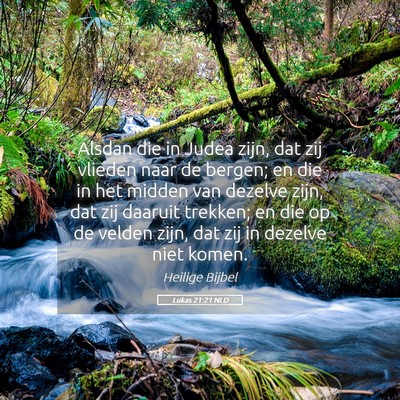 Picture 05 - Lukas 21:21 NLD - Alsdan die in Judea zijn, dat zij vlieden naar de - Bible Verse Picture