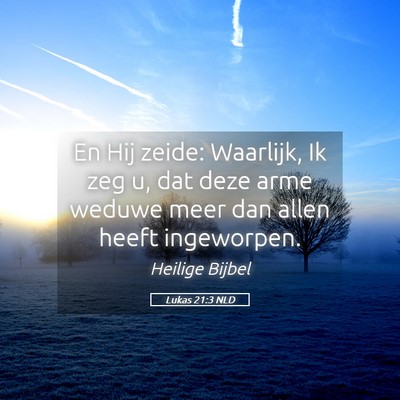 Picture 05 - Lukas 21:3 NLD - En Hij zeide: Waarlijk, Ik zeg u, dat deze arme - Bible Verse Picture