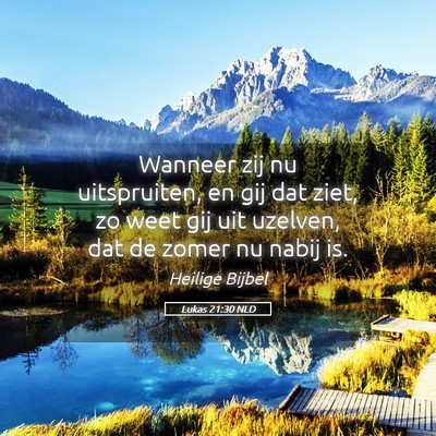 Picture 05 - Lukas 21:30 NLD - Wanneer zij nu uitspruiten, en gij dat ziet, zo - Bible Verse Picture