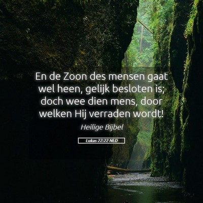 Picture 05 - Lukas 22:22 NLD - En de Zoon des mensen gaat wel heen, gelijk - Bible Verse Picture