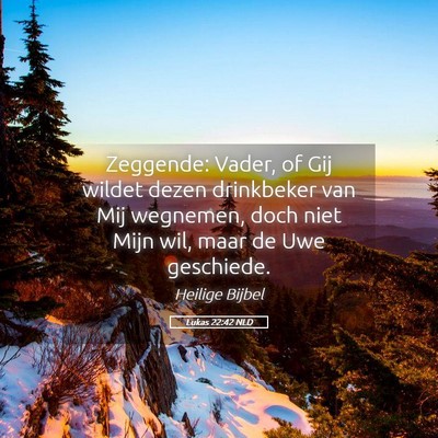Picture 05 - Lukas 22:42 NLD - Zeggende: Vader, of Gij wildet dezen drinkbeker - Bible Verse Picture