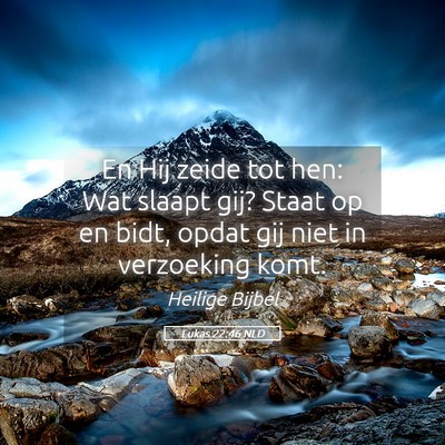 Picture 05 - Lukas 22:46 NLD - En Hij zeide tot hen: Wat slaapt gij? Staat op en - Bible Verse Picture