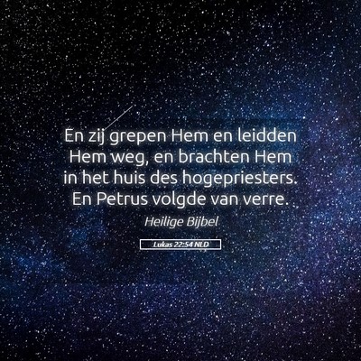 Picture 05 - Lukas 22:54 NLD - En zij grepen Hem en leidden Hem weg, en brachten - Bible Verse Picture