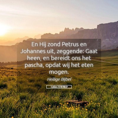 Picture 05 - Lukas 22:8 NLD - En Hij zond Petrus en Johannes uit, zeggende: - Bible Verse Picture