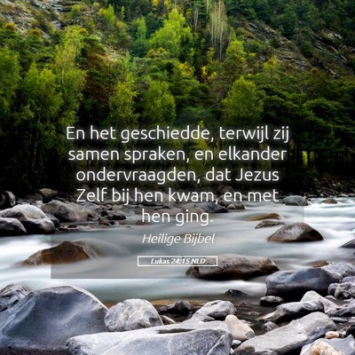 Picture 05 - Lukas 24:15 NLD - En het geschiedde, terwijl zij samen spraken, en - Bible Verse Picture