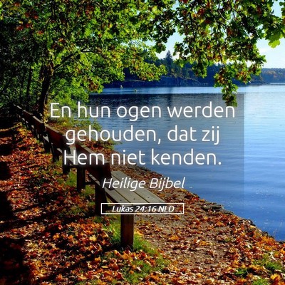 Picture 05 - Lukas 24:16 NLD - En hun ogen werden gehouden, dat zij Hem niet - Bible Verse Picture