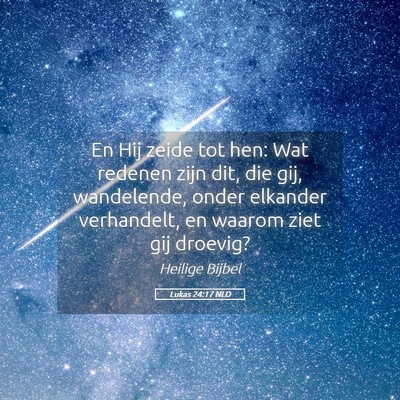 Picture 05 - Lukas 24:17 NLD - En Hij zeide tot hen: Wat redenen zijn dit, die - Bible Verse Picture