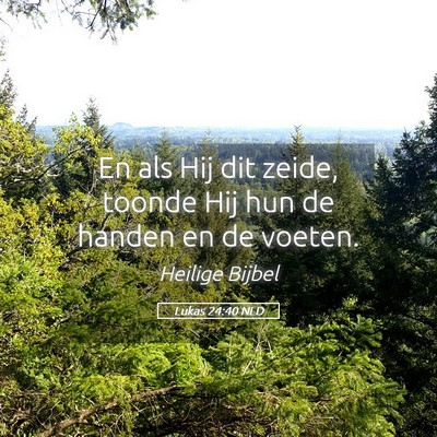 Picture 05 - Lukas 24:40 NLD - En als Hij dit zeide, toonde Hij hun de handen en - Bible Verse Picture