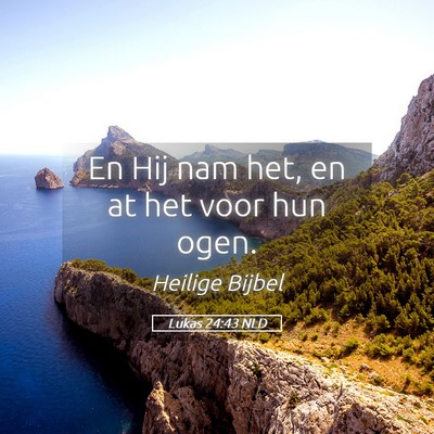Picture 05 - Lukas 24:43 NLD - En Hij nam het, en at het voor hun - Bible Verse Picture