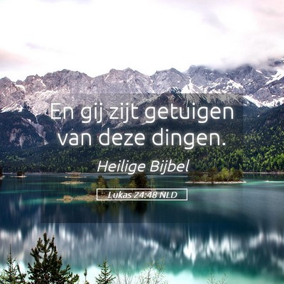 Picture 05 - Lukas 24:48 NLD - En gij zijt getuigen van deze - Bible Verse Picture