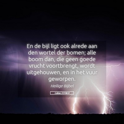 Picture 05 - Lukas 3:9 NLD - En de bijl ligt ook alrede aan den wortel der - Bible Verse Picture