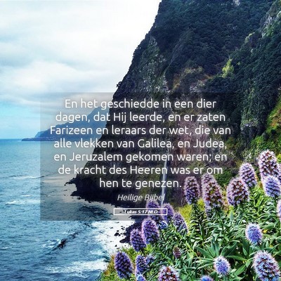 Picture 05 - Lukas 5:17 NLD - En het geschiedde in een dier dagen, dat Hij - Bible Verse Picture