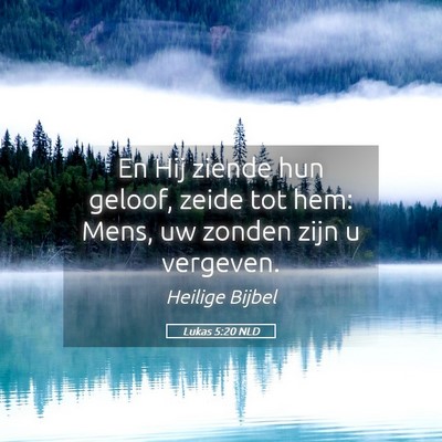 Picture 05 - Lukas 5:20 NLD - En Hij ziende hun geloof, zeide tot hem: Mens, uw - Bible Verse Picture