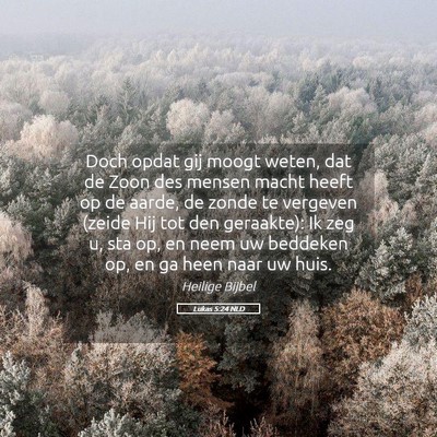 Picture 05 - Lukas 5:24 NLD - Doch opdat gij moogt weten, dat de Zoon des - Bible Verse Picture
