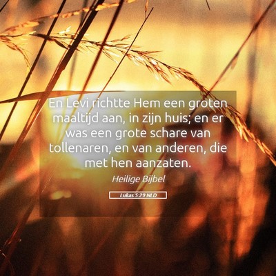 Picture 05 - Lukas 5:29 NLD - En Levi richtte Hem een groten maaltijd aan, in - Bible Verse Picture