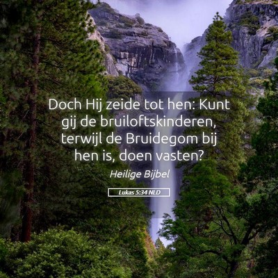Picture 05 - Lukas 5:34 NLD - Doch Hij zeide tot hen: Kunt gij de - Bible Verse Picture