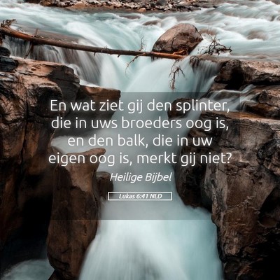 Picture 05 - Lukas 6:41 NLD - En wat ziet gij den splinter, die in uws broeders - Bible Verse Picture