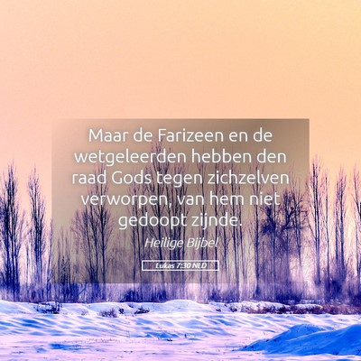 Picture 05 - Lukas 7:30 NLD - Maar de Farizeen en de wetgeleerden hebben den - Bible Verse Picture