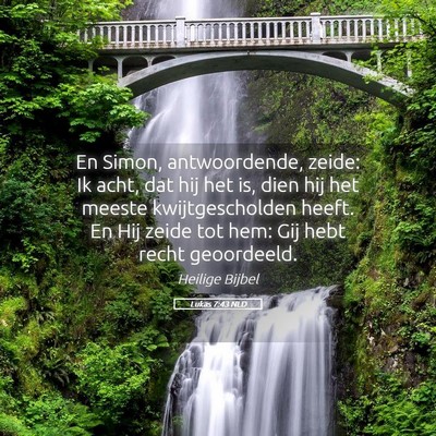 Picture 05 - Lukas 7:43 NLD - En Simon, antwoordende, zeide: Ik acht, dat hij - Bible Verse Picture