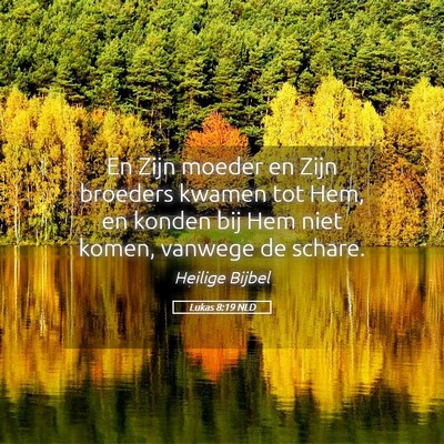Picture 05 - Lukas 8:19 NLD - En Zijn moeder en Zijn broeders kwamen tot Hem, - Bible Verse Picture