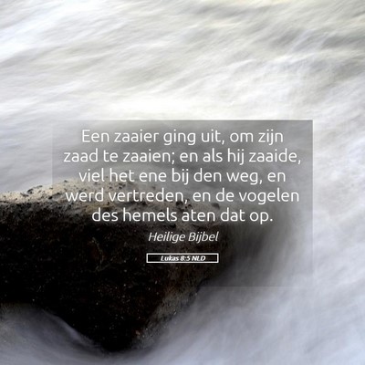 Picture 05 - Lukas 8:5 NLD - Een zaaier ging uit, om zijn zaad te zaaien; en - Bible Verse Picture