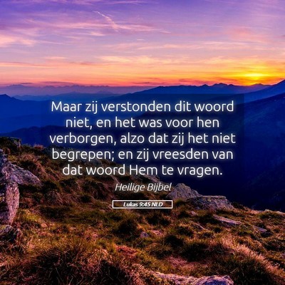 Picture 05 - Lukas 9:45 NLD - Maar zij verstonden dit woord niet, en het was - Bible Verse Picture