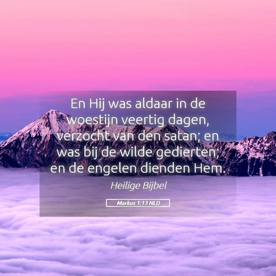 Picture 05 - Markus 1:13 NLD - En Hij was aldaar in de woestijn veertig dagen, - Bible Verse Picture