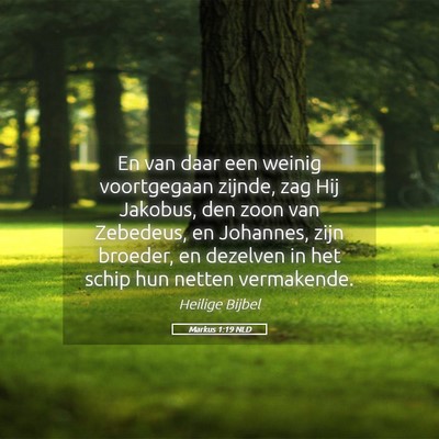 Picture 05 - Markus 1:19 NLD - En van daar een weinig voortgegaan zijnde, zag - Bible Verse Picture