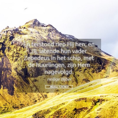 Picture 05 - Markus 1:20 NLD - En terstond riep Hij hen; en zij, latende hun - Bible Verse Picture