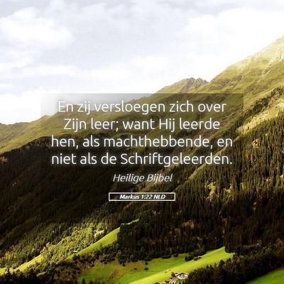 Picture 05 - Markus 1:22 NLD - En zij versloegen zich over Zijn leer; want Hij - Bible Verse Picture