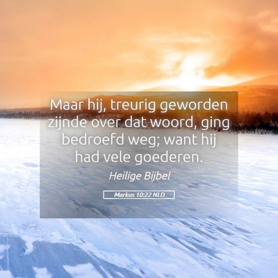 Picture 05 - Markus 10:22 NLD - Maar hij, treurig geworden zijnde over dat woord, - Bible Verse Picture