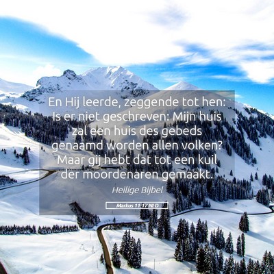 Picture 05 - Markus 11:17 NLD - En Hij leerde, zeggende tot hen: Is er niet - Bible Verse Picture