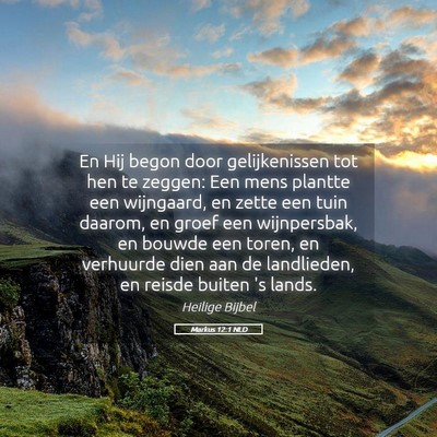 Picture 05 - Markus 12:1 NLD - En Hij begon door gelijkenissen tot hen te - Bible Verse Picture