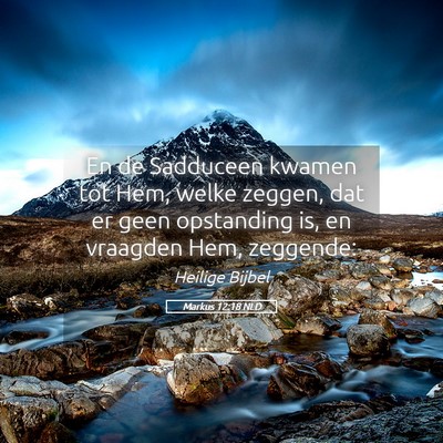 Picture 05 - Markus 12:18 NLD - En de Sadduceen kwamen tot Hem, welke zeggen, dat - Bible Verse Picture