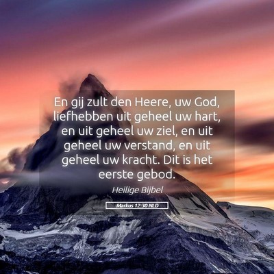 Picture 05 - Markus 12:30 NLD - En gij zult den Heere, uw God, liefhebben uit - Bible Verse Picture