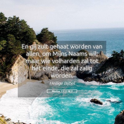 Picture 05 - Markus 13:13 NLD - En gij zult gehaat worden van allen, om Mijns - Bible Verse Picture
