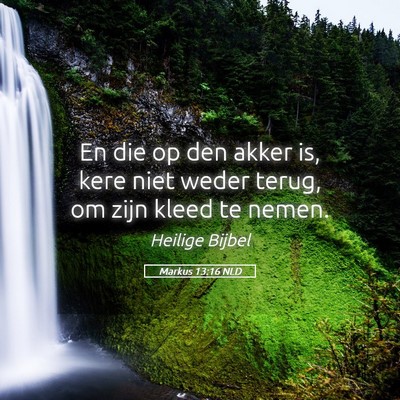 Picture 05 - Markus 13:16 NLD - En die op den akker is, kere niet weder terug, om - Bible Verse Picture